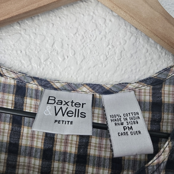 vintage baxter & wells petite medium gingham dress - Picture 4 of 5